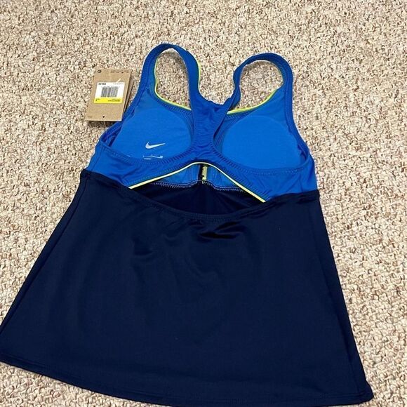 Nike Colorblock Racerback Tankini Top-Small - Picture 2 of 7